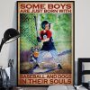 Some Boys Are Just Born With Baseball And Dogs In Their Souls Boy Playing Baseball Canvas Poster