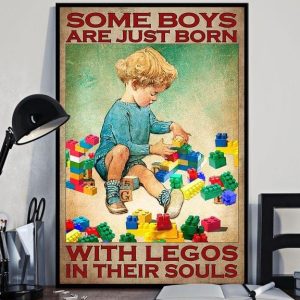 Some Boys Are Just Born With Legos In Their Souls Little Boys Playing Legos Canvas Poster