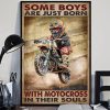 Some Boys Are Just Born With Motocross In Their Souls Dirt Bike Biker Canvas Poster