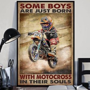 Some Boys Are Just Born With Motocross In Their Souls Dirt Bike Biker Canvas Poster