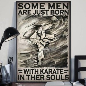 Some Men Are Just Born With Karate In Their Souls Man Playing Karate Kung Fu Canvas Poster