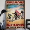 Some People Are Just Born With BMX Racing In Their Souls Boys Biker Biking Canvas Poster