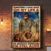 Sometimes I Look Back On My Life &amp I’m Seriously Impressed I’m Still Alive Cowboy Riding Horse Canvas Poster