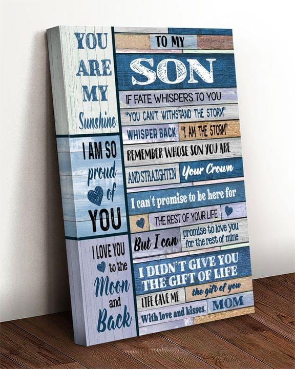 Son You Are My Sunshine Proud Of You Love To Moon And Back Mom Gift Family Canvas Poster Son You Are My Sunshine Proud Of You Love To Moon And Back Mom Gift Family Canvas Poster
