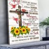 Spirit Lead Me Wherever Deeper Faith My Savior Jesus God Family Cross Sunflower Canvas Poster