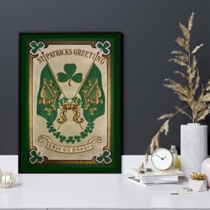 St. Patricks Greeting Erin Go Bragh Irish Canvas Poster