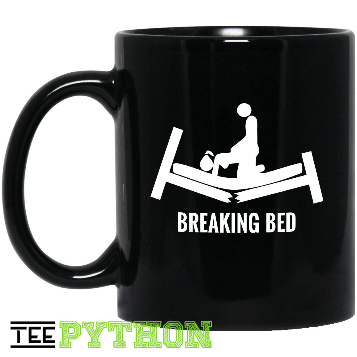 Strong Man Breaking Bed Funny Simple Black Mug Strong Man Breaking Bed Funny Simple Black Mug