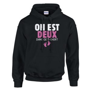 Sweat a capuche annonce grossesse On est deux dans ce t-shirt