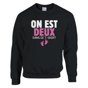 Sweat annonce grossesse On est deux dans ce t-shirt