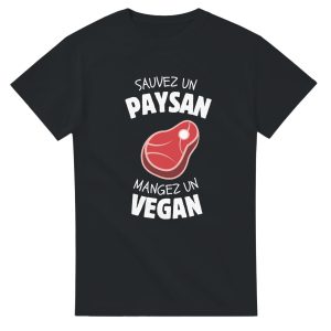 T-shirt Agriculteur Sauvez un paysan mangez un vegan
