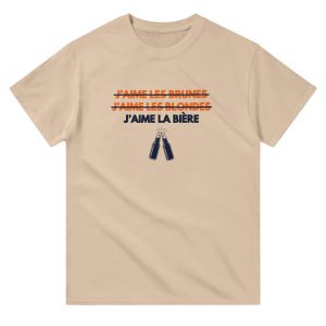 T-shirt Biere J’aime les brunes, J’aime les blondes, J’aime la biere