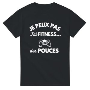 T-shirt Geek Je peux pas j’ai fitness des pouces