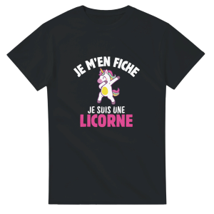 T-shirt Licorne Je m’en fiche je suis une licorne