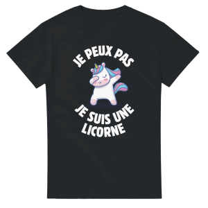 T-shirt Licorne Je veux pas je suis une licorne