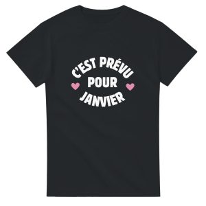 T-shirt annonce grossesse C’est prevu pour Janvier