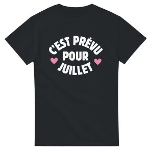 T-shirt annonce grossesse C’est prevu pour Juillet