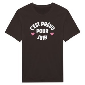 T-shirt annonce grossesse C’est prevu pour Juin