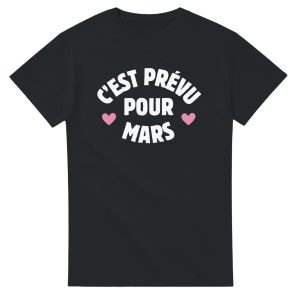 T-shirt annonce grossesse C’est prevu pour Mars