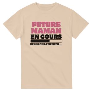 T-shirt annonce grossesse Future maman en cours veuillez patienter
