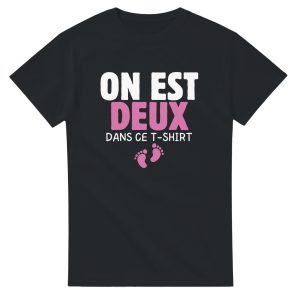T-shirt annonce grossesse On est deux dans ce t-shirt