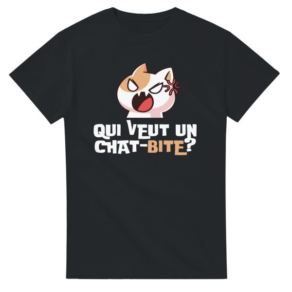 T-shirt beauf Qui veut un chat-bite