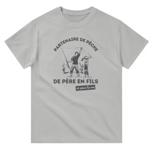 T-shirt pecheur partenaire de la peche de pere en fils et pour la vie