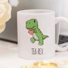 Tea-Rex Cute Hot Coffee Dinosaur T-Rex Simple White Mug