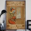 That’s What I Do I Listen To Music I Drink Wine And I Know Things Fox Listens To Music In Snow Canvas Poster