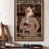 That’s What I Do I Read Books And I Know Things Human Cow Reading Book Knowledge Canvas Poster