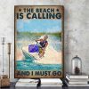 The Beach Is Calling And I Must Go Man Riding Water Scooter Canvas Poster