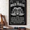 The Biker Prayer Skull And Motorcycles Canvas Poster