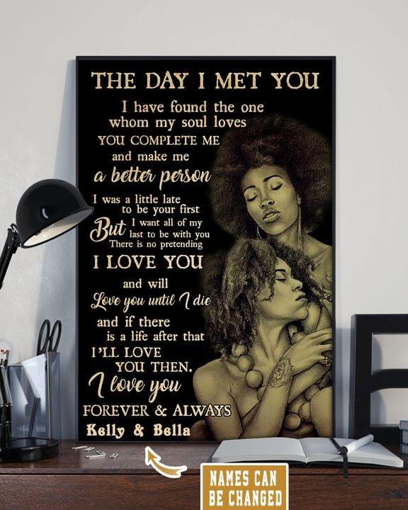 The Day Met You I Love You LGBT Name Customized Personalized Canvas Poster The Day Met You I Love You LGBT Name Customized Personalized Canvas Poster