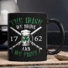 The Irish We Drink And We Fight 1762 Saint Patrick’s Day Clover Glass Of Beer Black Mug