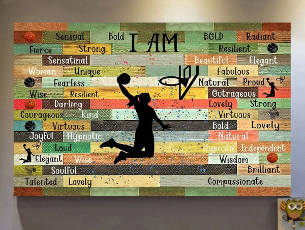 The Meaning Message of Basketball Girl Canvas Poster