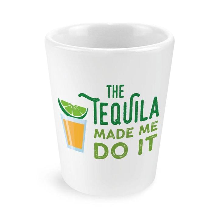 The Tequila Made Me Do It Glass Of Orange Juice Lime White Mug The Tequila Made Me Do It Glass Of Orange Juice Lime White Mug