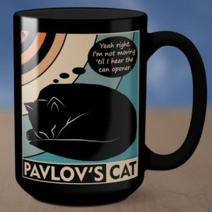The Vintage Lazy Black Pavlov’s Cat Simple Black Mug The Vintage Lazy Black Pavlov’s Cat Simple Black Mug