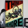 Think Less Ride More Dirt Mountain Bike Bicycle Canvas Poster