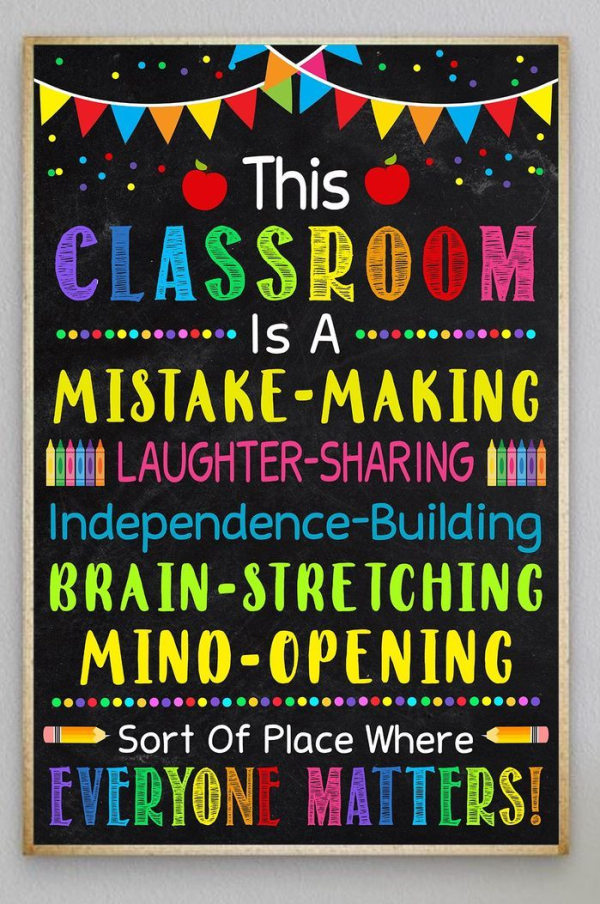 This Classroom is a Mistake Making, Funny Teacher and Class Canvas Poster