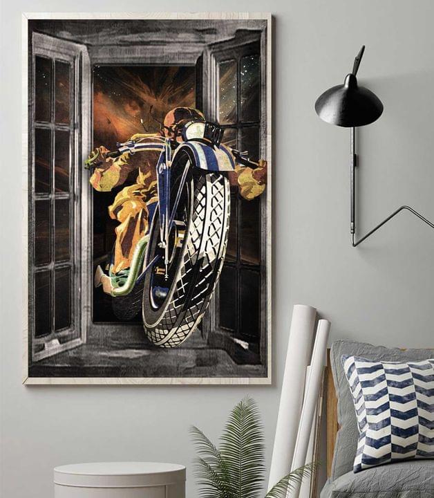 Through The Window Biker Motorcycle Riders Galaxy Canvas Poster Through The Window Biker Motorcycle Riders Galaxy Canvas Poster