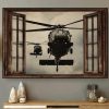 Through The Window The Helicopters Wars Canvas Poster