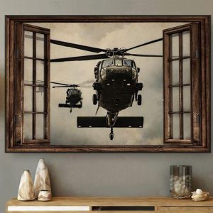 Through The Window The Helicopters Wars Canvas Poster