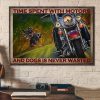 Time Spent With Motors And Dogs Is Never Wasted Biker Motorcycle Rider Dog Canvas Poster