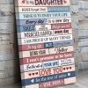 To My Daughter Never Forget That The Most Important Things Is To Enjoy Your Life Love You Mom Family Canvas Poster