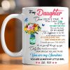 To My Daughter Once Upon A Time When I Asked God For An Angel He Sent Me You My Sunshine Love Mom Mother Family Butterflies Flowers White Mug
