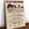 To My Girlfriend The Day I Fell In Love With You I’d Find You Sooner &amp Love You Longer I Love You Couple Walking Canvas Poster