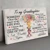 To My Granddaughter Someday When The Pages Of My Life End I Know That You Will Be One Of The Most Beautiful Chapters Your Grandma Family Canvas Poster