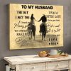 To My Husband Family Wife Love Cowboy Couple Horse Canvas Poster