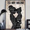 To My Mom I Love You Family Mommy Child Mother&rsquo;s Day Canvas Poster