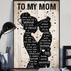 To My Mom I Love You Family Mommy Child Mother’s Day Canvas Poster