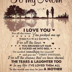 To My Mom I Love You Mom And Daughter Holding Hands Mother’s Day Family Love Canvas Poster